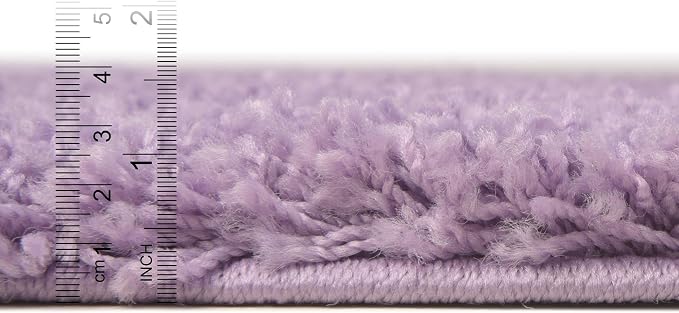 Unique Loom Solid Shag Collection Area Rug (3' 3" x 5' 3" Oval, Lilac)