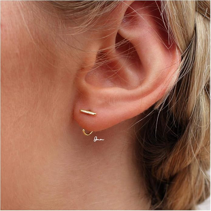 CHIC & ARTSY 925 Sterling Silver Half Hoop Earrings for Women, Small Huggie Hoops Set with Ball Bar Star Moon Cross & Pearl, Lightweight Comfort Fit Everyday & Sleep Earrings