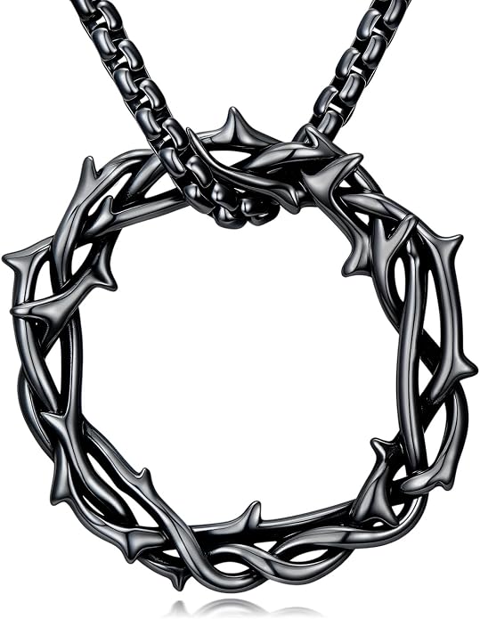 Crown of Thorns Necklace for Men 925 Sterling Silver Nail Cross Necklace Pendant Religious Christian Jewelry Valentines Day Gifts for Men