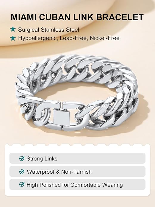Supcare Unique Anniversary Birthday Valentines Fathers Day Stainless Steel Cuban Link Bracelets for Men Him, To My Man Dad Husband Love Always Remember Wrist Chain Bracelet Jewelry Gifts