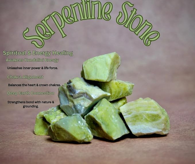 Large 1.25-2.0” Natural Serpentine Raw Crystals Stones for Meditation, Chakra, Reiki, Crystal Grid, Energy Work, Wire Wrapping, Tumbling & Spiritual Home Decor