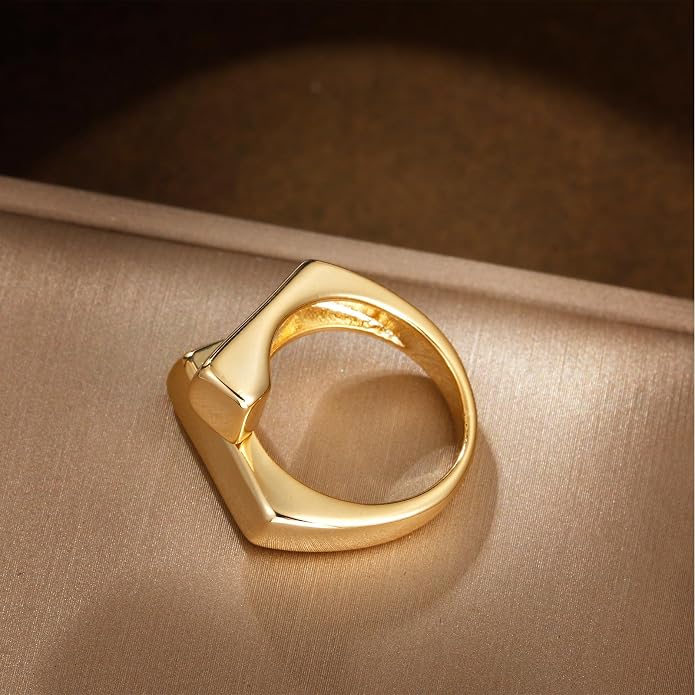 Gold/Silver Chunky Open Ring Adjustable Fashion Statement Ring for Women Ladies