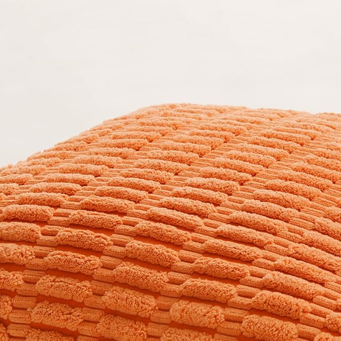Fancy Homi 4 Packs Decorative Throw Pillow Covers for Living Room Couch Bed, Modern Farmhouse Boho Home Décor Accent Cushion Case, 20" x 20", Orange