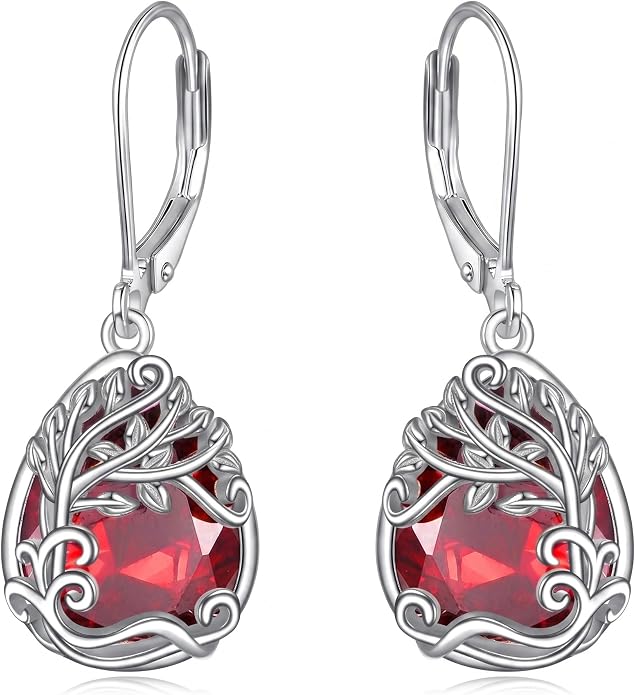 Teardrop Tree of Life/Filigree Earrings for Women Dangle Leverback Earrings Jewelry Gift Anniversary For Her