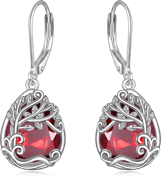 Teardrop Tree of Life/Filigree Earrings for Women Dangle Leverback Earrings Jewelry Gift Anniversary For Her