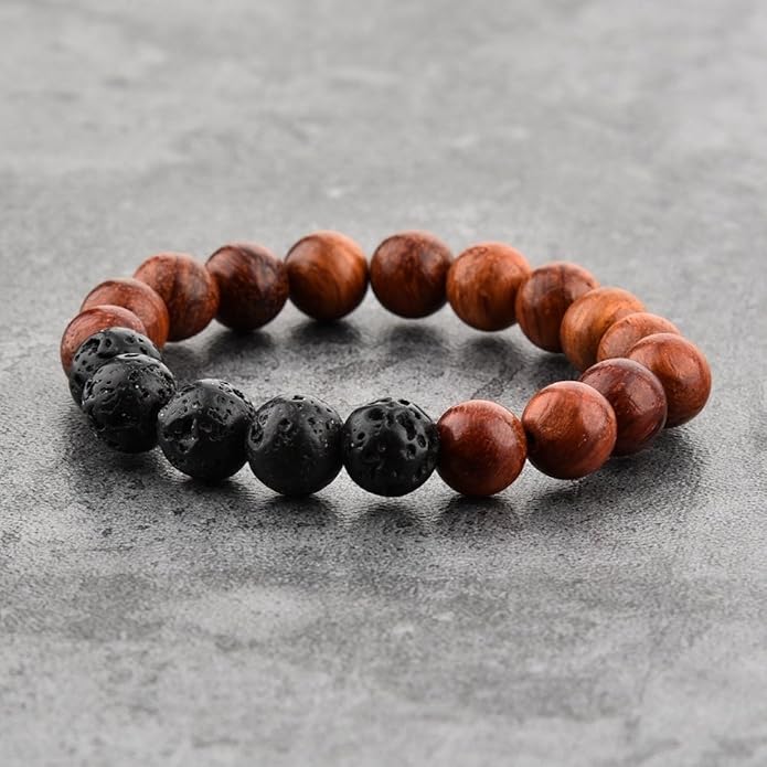 Lava Rock & Chakra Beaded Stone Bracelet Essential Oil Diffuser for Aromatherapy Small 3-6