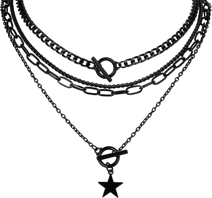 Milakoo Stainless Steel Pendant Necklace for Women Heart Charms Link Chains 23" Length Lobster Clasp