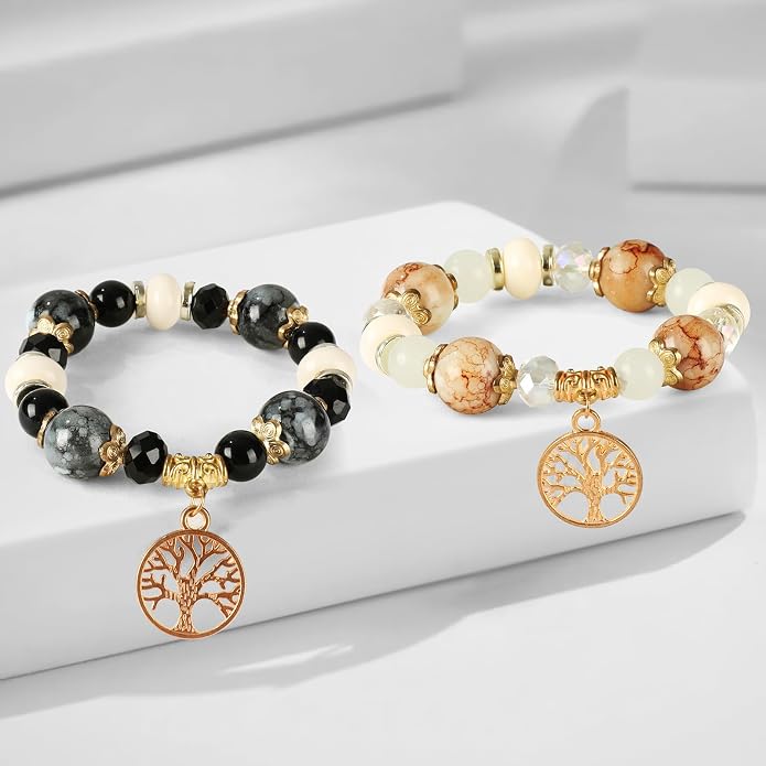 Pure Natural Round Gemstone Bracelet Healing Crystal Stretch Beaded Bracelet Suitable for Men and Women