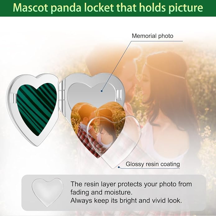 SOULMEET Personalized Silver Locket Necklace That Holds Pictures Photo Keep Someone Near to You, Memorial Custom Lockets Necklaces Letters Engraving for His Her