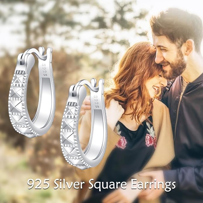 Sterling Silver Hoop Earrings Small Hoop Sun/Leaf/Triangle Huggie Earrings for Women Hypoallergenic