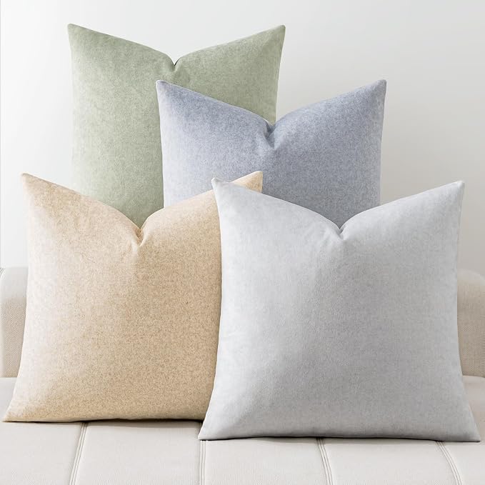 a moment Waterproof Throw Pillow Covers Set of 4,18x18 Inch Outdoor Stain Resistant Pet Friendly Pillowcases Cushion Covers for Patio Sofa and Living Room,Ocean Breeze
