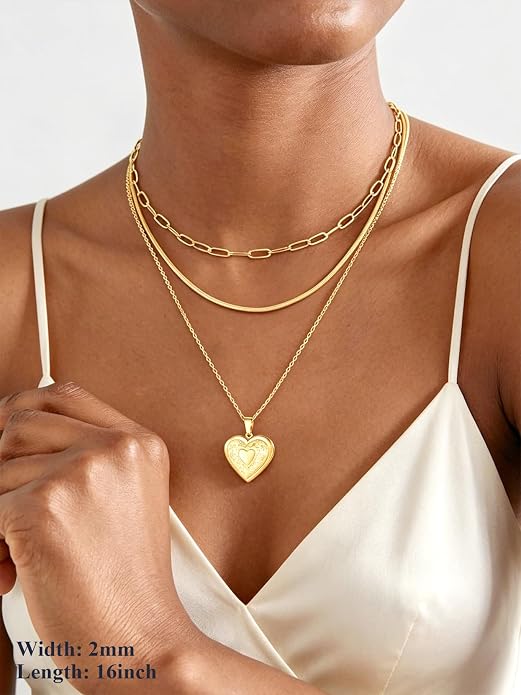 U7 Snake Necklace for Women 14K Gold Plated/Silver/Rose Gold/Black Chain Necklace Hypoallergenic, Stainless Steel Tiny Snake Chain Necklace 1/1.2/1.5/2MM, 14-30" Adjustable Minimalist Gift