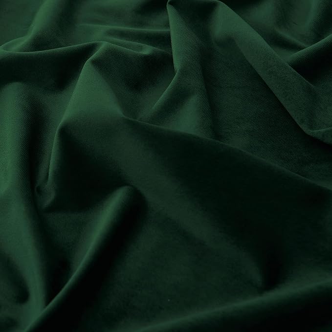 RYB Home Green Living Room Curtains, Vintage Velvet Drape Soft Durable Texture Room Darkening Privacy Window Treatment Decorative Backdrop Thermal Curtain for Bedroom, W52 x L90 inch, 2 Panel