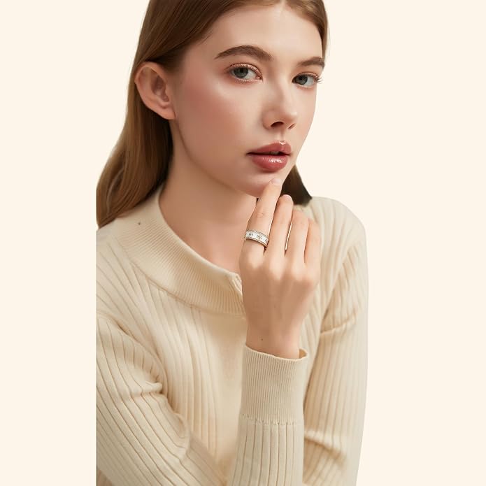 Vintage 14k Gold Ring for Women - Adjustable Carving Open Ring Unique Boho Jewelry Gift for Wedding Band & Daily Wear Ring