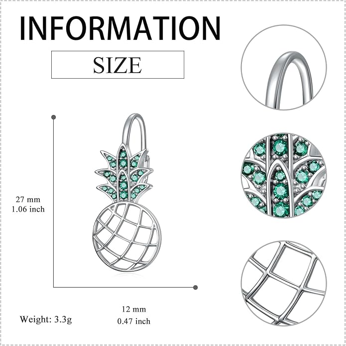 VONALA Flower Earrings for Women 925 Sterling Silver Rose/Lotus/Scottish Thistle/Tulip/Lilac/Mushroom/Pineapple Dangle Drop Earrings Flower Jewelry Gifts for Women Girls Birthday Gifts