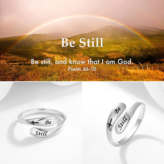 925 Sterling Silver Inspirational Adjustable Rings - Personality Encouragement Jewelry Gift For Women