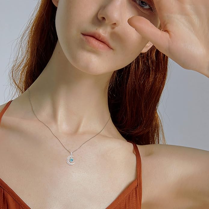 Sobriety Alcoholics Anonymous Necklace Sterling Silver AA Thors Hammer/Moon Pendant Recovery Symbol Jewelry for Women Her