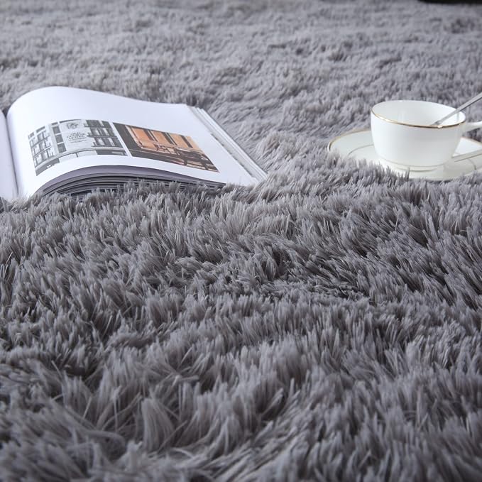 7x10 Area Rugs for Living Room - Grey Soft Carpets Modern Indoor | Cloud-Soft Comfort: Microfiber Memory Foam - Bare Feet Love The Sink-In Softness Your Whole Family Enjoys Every Day
