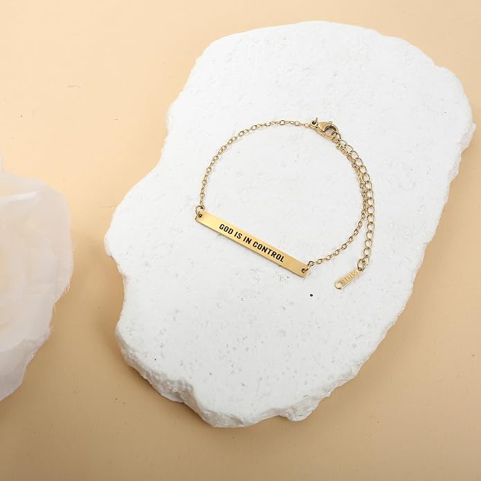 Dont Let The Hard Days Win Bracelet - Gold Hard Day Motivational Bangle Stainless Steel Engraved Words, Inspirational Chain Jewelry Gifts for Women Friend