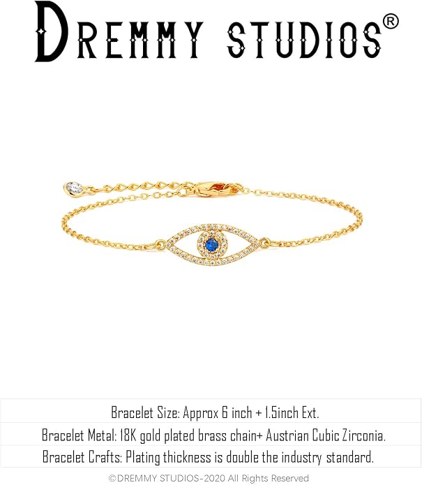 Dremmy Studios Gold Bracelet for Women 18K Gold Plated Dainty Paperclip Cubic Zirconia Disc Coin Star Cable Satellite Bead Pearl Simple Boho Minimalist Stacking Layered Link Jewelry Gift