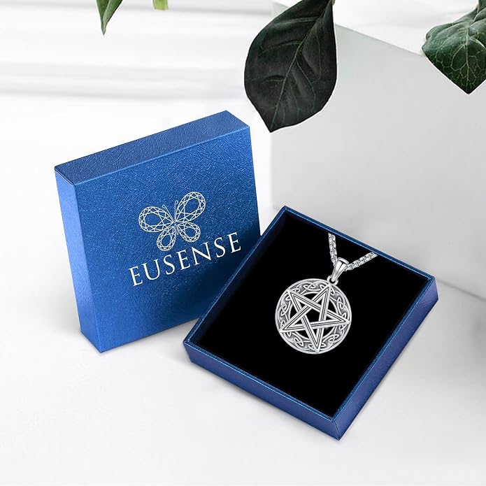 Witchy Jewelry for Women Men Nudo De Bruja Plata 925 Original Witches Knot Necklace Tetragrammaton Hecate Necklace Lilith Necklace Pentagram Necklace Cat Necklace Triple Moon Goddess Pendant Necklace