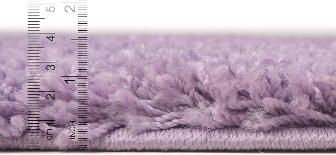 Unique Loom Solid Shag Collection Area Rug (9' x 12' 2" Rectangle Lilac)