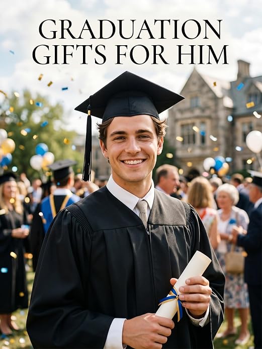 POIUY Graduation Gifts for Men, Compass Necklace, 18k White & Black Gold Plated - Compass Pendant, Graduation Jewelry, Anniversary Birthday Gift for Graduates College Students Son Brother Him