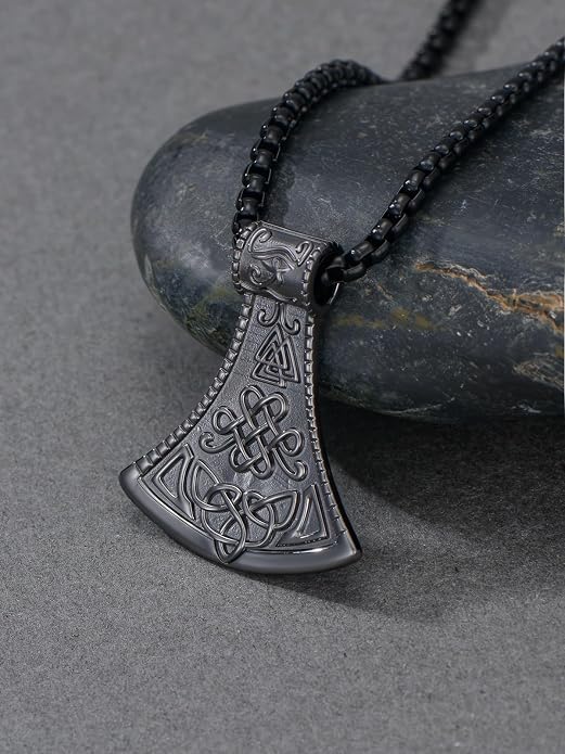 Norse Viking Thor Hammer Necklace 925 Sterling Silver Nordic Mjolnir Necklace Viking Talisman Jewelry Gift for Men