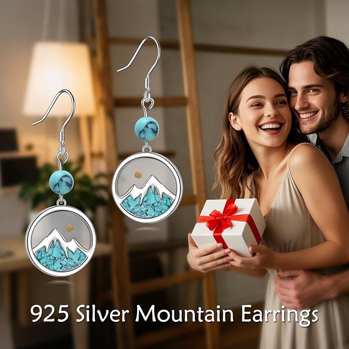 AOBOCO Mustard Seed Earrings for Women Sterling Silver Mountain Cross Earrings Dangle Christian Religion Jewelry Mothers Day Birthday for Mom Wife Friends
