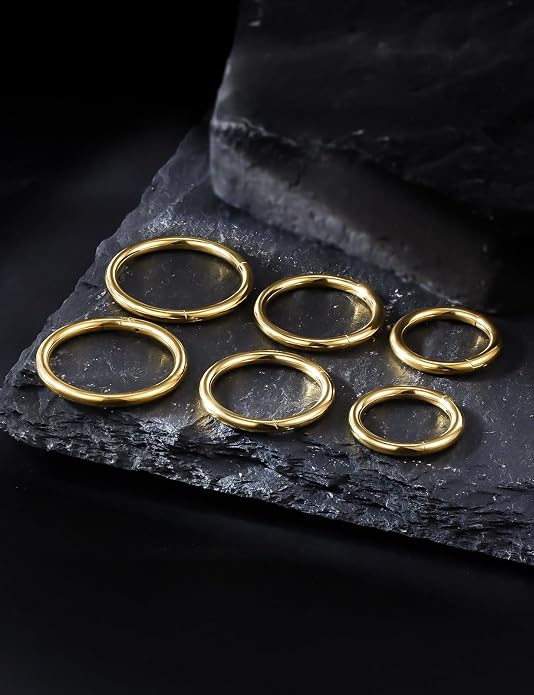 20G 18G 16G 14G 12G 10G 8G 6G 4G 2G Nose Rings Hoops 316l Surgical Steel Clicker Septum Lip Ring Tragus Helix Daith Rook Conch Snug Cartilage Lobe Earrings Hoop Piercing Jewelry For Women Men