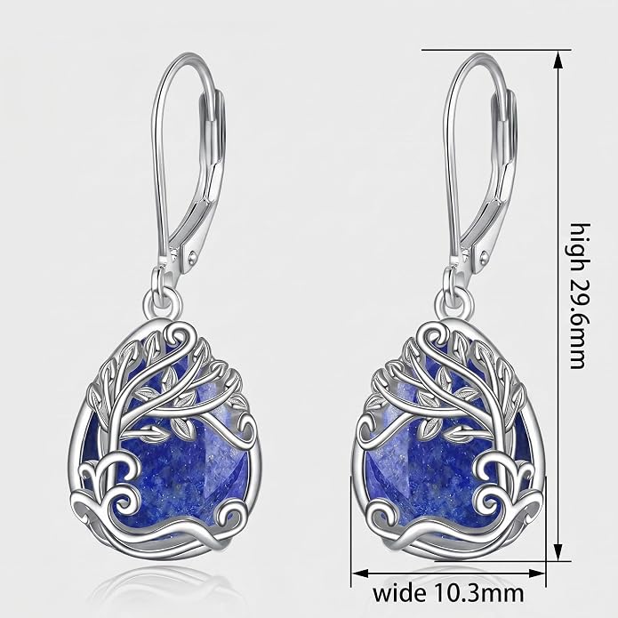 Teardrop Tree of Life/Filigree Earrings for Women Dangle Leverback Earrings Jewelry Gift Anniversary For Her