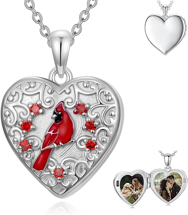 Dorunmo Personalized Locket Necklace 925 Sterling Silver that Holds Pictures Butterfly Birthstone Photo Heart Locket Custom Jewelry Congratulations New Beginnings New Job Gifts for Women
