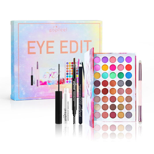 All in One Makeup Kit for Women Full Kit Girls Makeup Gift Sets Xmas Essential Bundle Include Eyeshadow Palette Lipstick Blush Concealer Eyeliner Mascara Foundation Brush Eyebrow Pencil