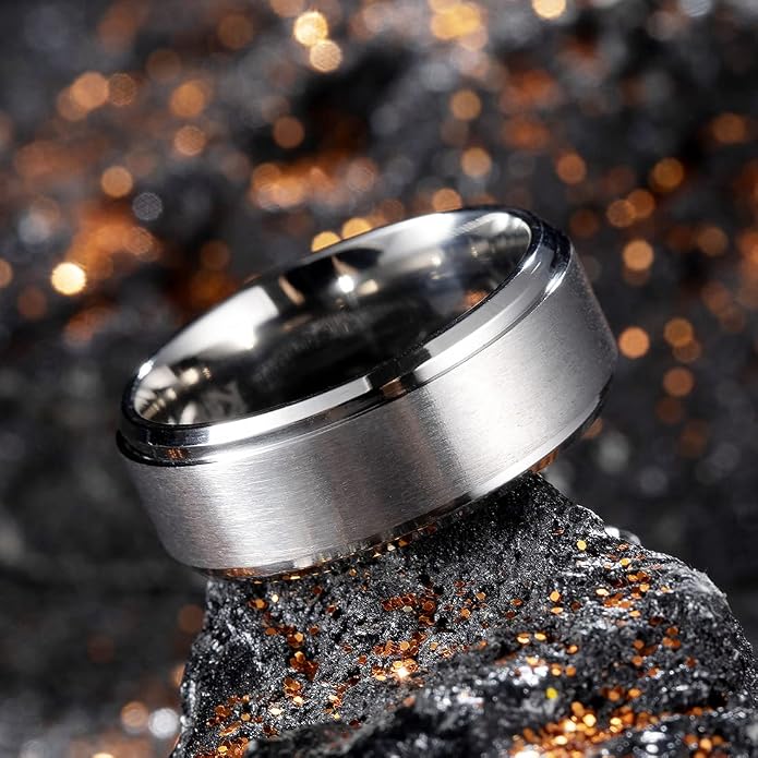 King Will Titanium Wedding Band for Men Women- 3-10mm Width Black/Sliver/Gold High Purity Titanium Promise Wedding Ring Comfort Fit for Daily Wear Size 6-14
