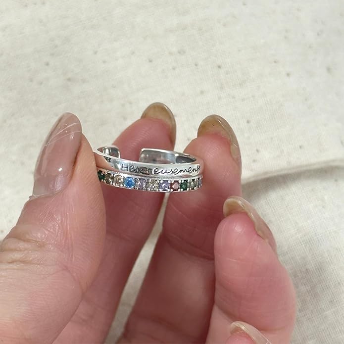 925 Sterling Silver Ring Minimalist Adjustable Rings Band Handmade Rings for Women Girls