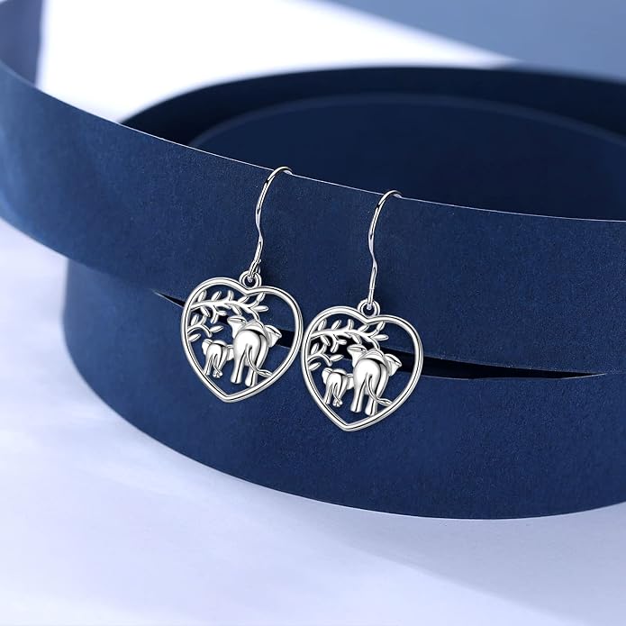 AEONSLOVE Elephant Sterling Silver Earrings, Elephant Jewelry for Women, Mother's Day Gift