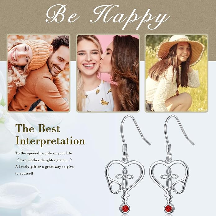 925 Sterling Silver Filigree Dangle Drop Earrings Daisy/Lotus/Rose Flower/Moonstone Leverback Teardrop Earrings for Women Infinity Celtic Knot Daisy Lotus Jewelry for Mothers Day