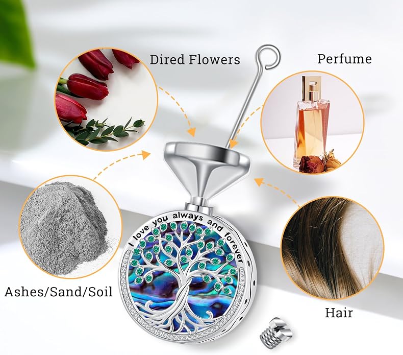 Celtic Cross Tree of Life Necklace for Women Sterling Silver Thor Hammer Tree of Life Pendant Irish Knot Cross Amulet Tree of Life Jewelry