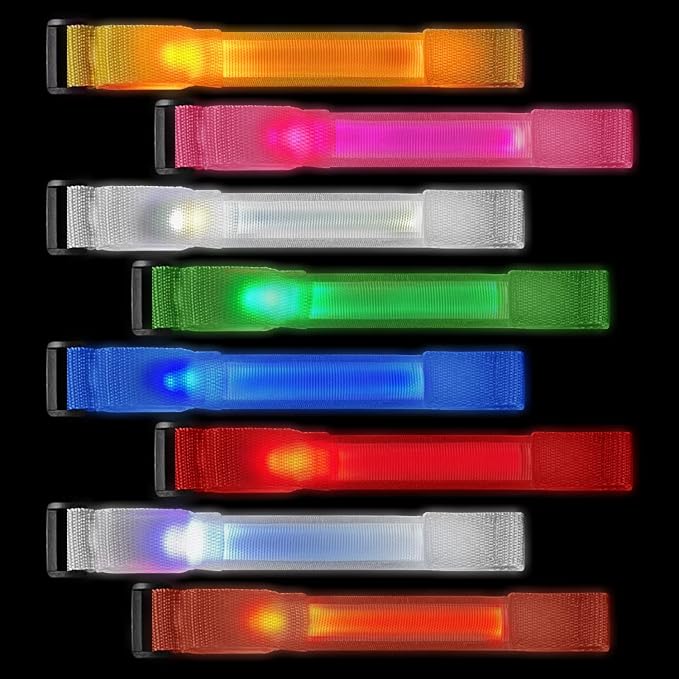M.best 16pcs LED Light Up Bracelets Glow Flashing Wristbands Glow in The Dark Party Supplies for Wedding, Raves, Concert, Camping,Sporting Events, Party
