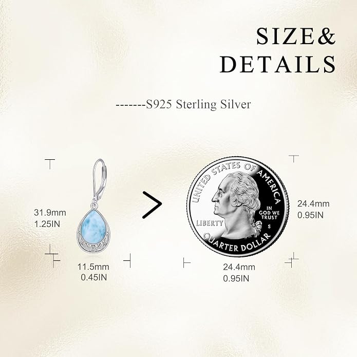VONALA Dangle Earrings 925 Sterling Silver Opal Larimar Lapis Sapphire Turquoise Moss Agate Crystal Dangling Earrings Jewelry Gift for Women