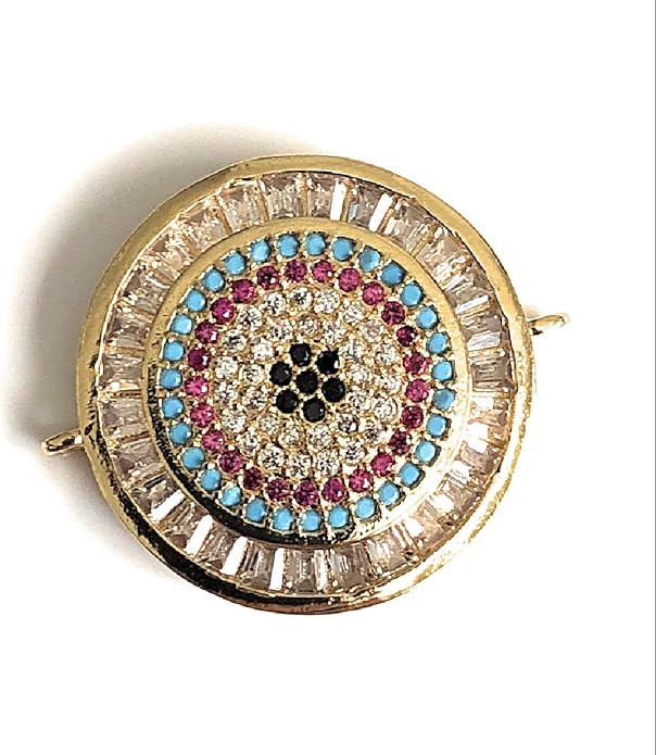 SIFRIMANIA Evil Eye Adjustable Sliding Bead Shiny Bracelet Lucky Charms Jewelry for Women of All Ages