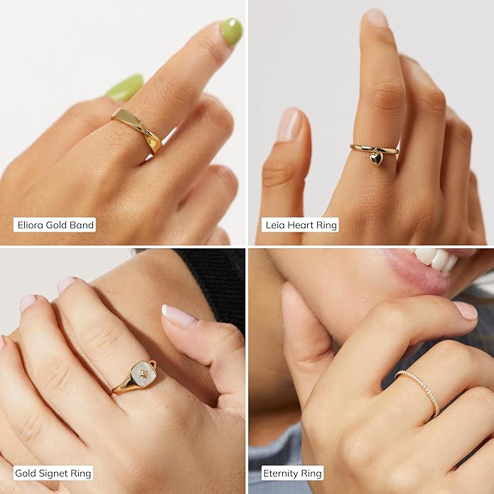 Ana Luisa Gold Rings for Women - 14K Gold Plated Rings for Women Non Tarnish - Trendy Stacking Ring for Daily Wear - Twisted, Heart, Eternity Ring Styles - Hypoallergenic & Water-Resistant Jewelry