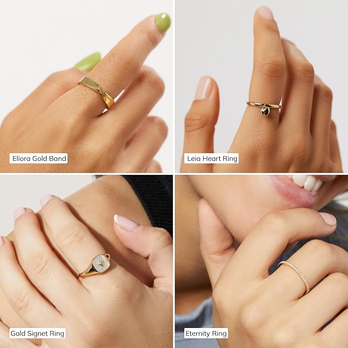 Ana Luisa Gold Rings for Women - 14K Gold Plated Rings for Women Non Tarnish - Trendy Stacking Ring for Daily Wear - Twisted, Heart, Eternity Ring Styles - Hypoallergenic & Water-Resistant Jewelry