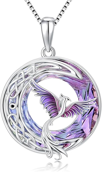 TOUPOP Phoenix Necklace 925 Sterling Silver Crystal Pendant Phoenix Rising Jewelry Women Birthday Mothers Day Gifts for Women