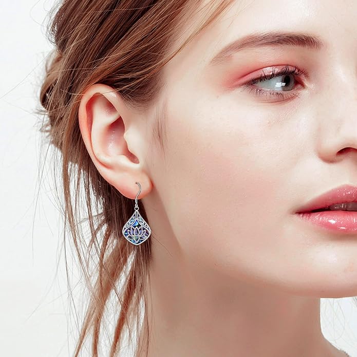 POPLYKE 925 Sterling Silver Tree of Life Dangle Earrings for Women Fashion Abalone Shell Jewelry Gifts for Mom Sister Friend Birthday