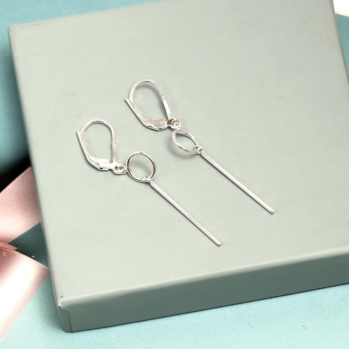 LeCalla 925 Sterling Silver Teardrop Dangle Earrings for Women | Lightweight Vertical Drop Dangle Earrings | Minimalist Dangling Earring Jewelry Gifts for Women