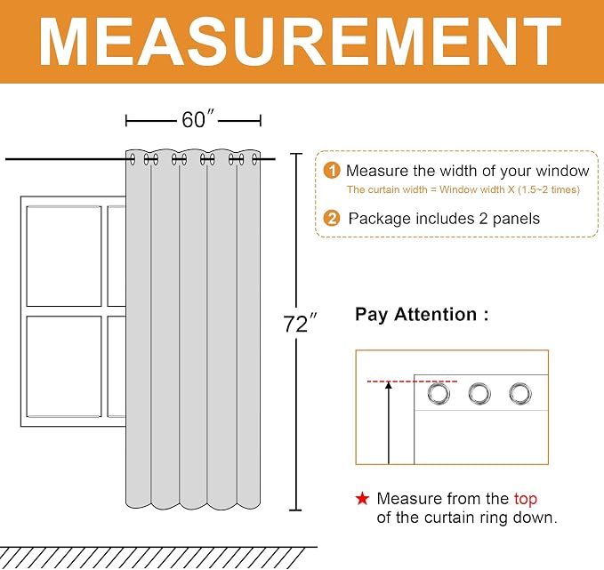Hiasan Room Darkening Curtains for Bedroom, 60 x 72 Inches - Thermal Insulated & Energy Saving Window Drapes for Living Room/Dorm Room, Set of 2 Panels Sewn with Tiebacks, Hunter Green