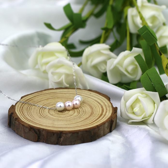 Sereney Sterling Silver Birthday Gifts for Girls Women, Pearl Necklace as 7 9 10 11 13 15 16 18 21 30 40 50 60 Year Old Birthday Gifts, Single Pearl Necklace as Bday Gifts for Friends