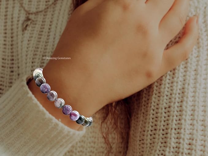 Amazing Gemstone Multi Tourmaline Bracelet for Women Men's Gifts - Protection Healing Crystal Bracelet - 8mm Gemstones Beaded Adjustable Bracelet Pulseras para Hombres Mujer Stocking Stuffers