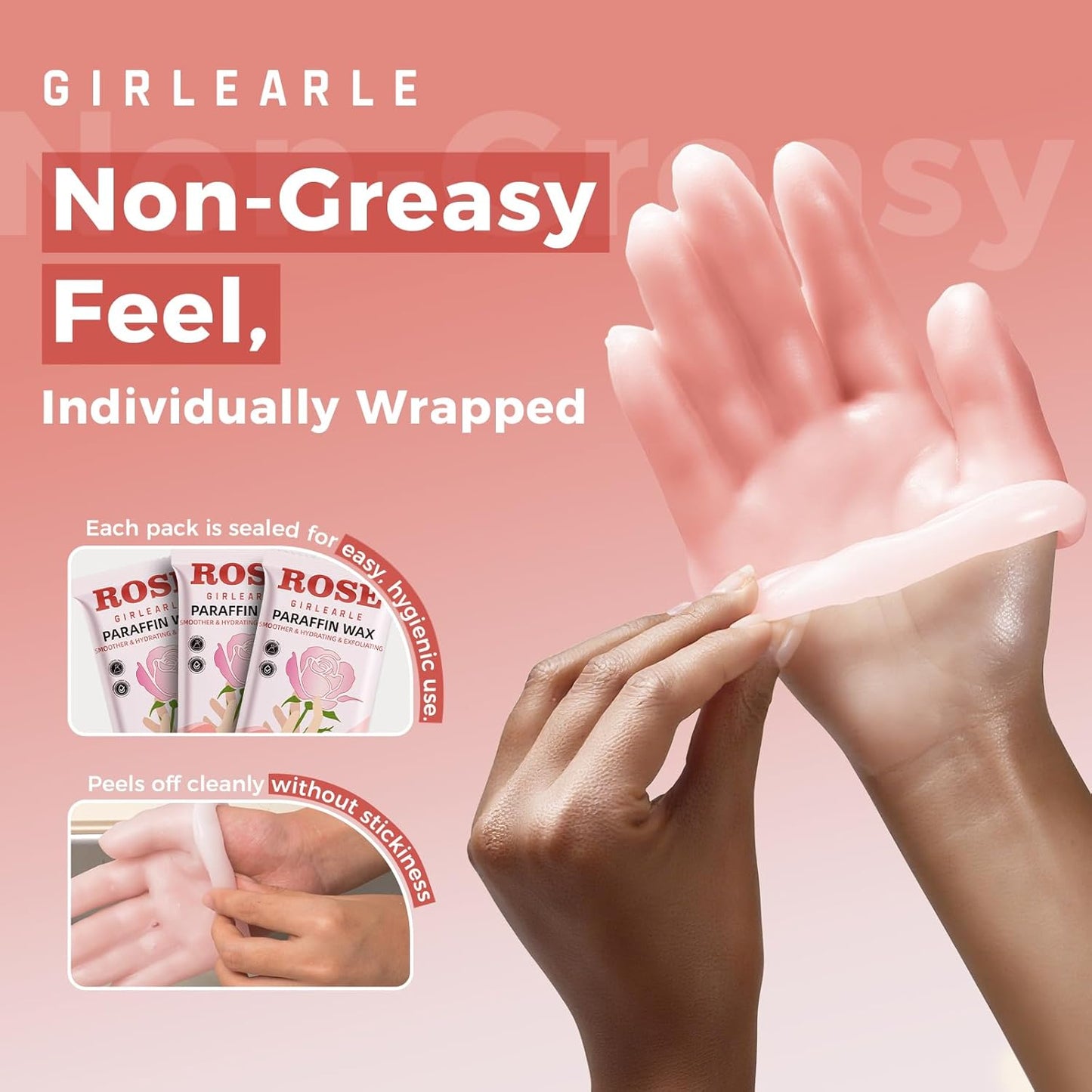 Paraffin Wax Refills 10 Packs for Paraffin Wax Bath Machine - for Dry Cracked Skin on Hands, Feet, Elbows - Moisturizing Hydration to Relieve Stiff Muscles & Joints (Rose)